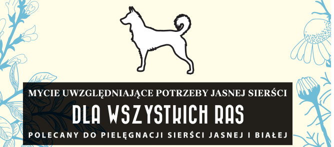 szampon naturalny dla psów o jasnej sierści - etykieta