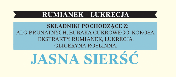 szampon naturalny dla psów o jasnej sierści - etykieta - skład